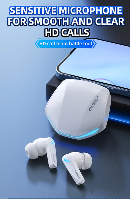 Lenovo GM2 Pro 5.3 Wireless Bluetooth Earbuds – Low Latency Gaming Headset with HD Calls & Dual Mode