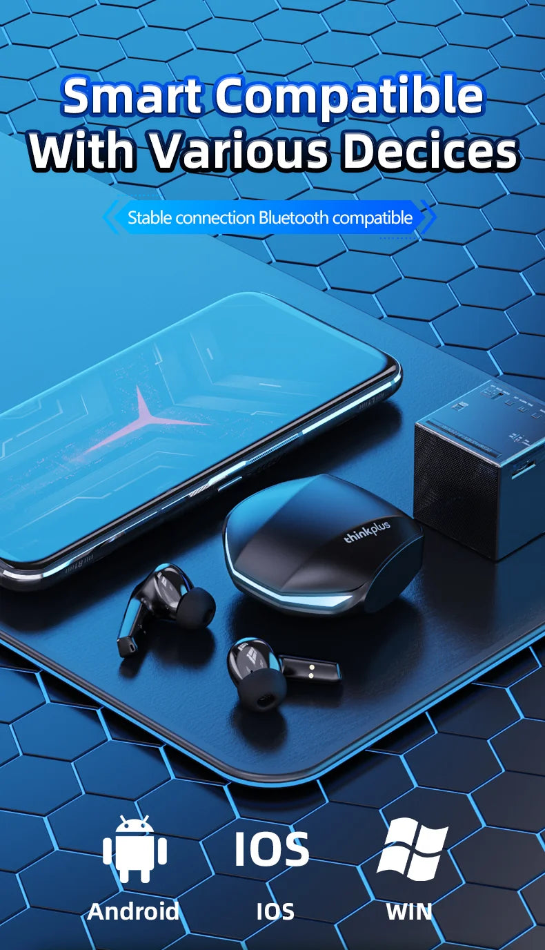 Lenovo GM2 Pro 5.3 Wireless Bluetooth Earbuds – Low Latency Gaming Headset with HD Calls & Dual Mode